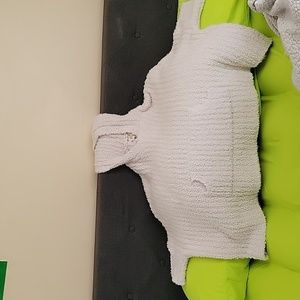 Hippie Rose Off white oversized hooded short sleeves sweater size xs